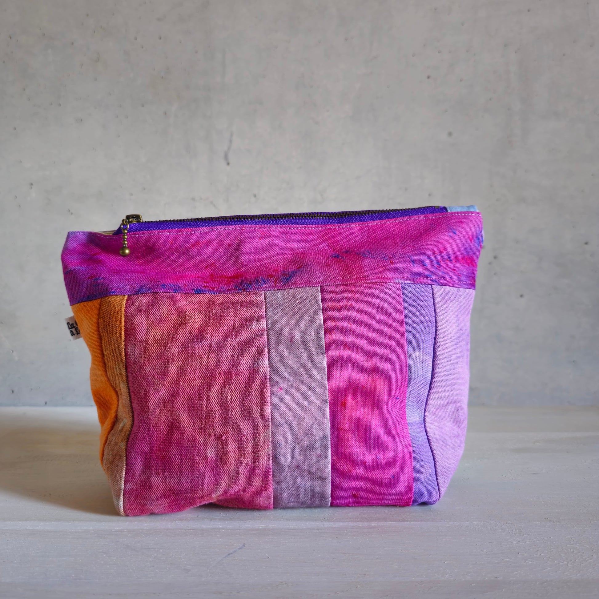 Patchwork Pouch Dama - Pink & Multicolour-La Cave à Laine