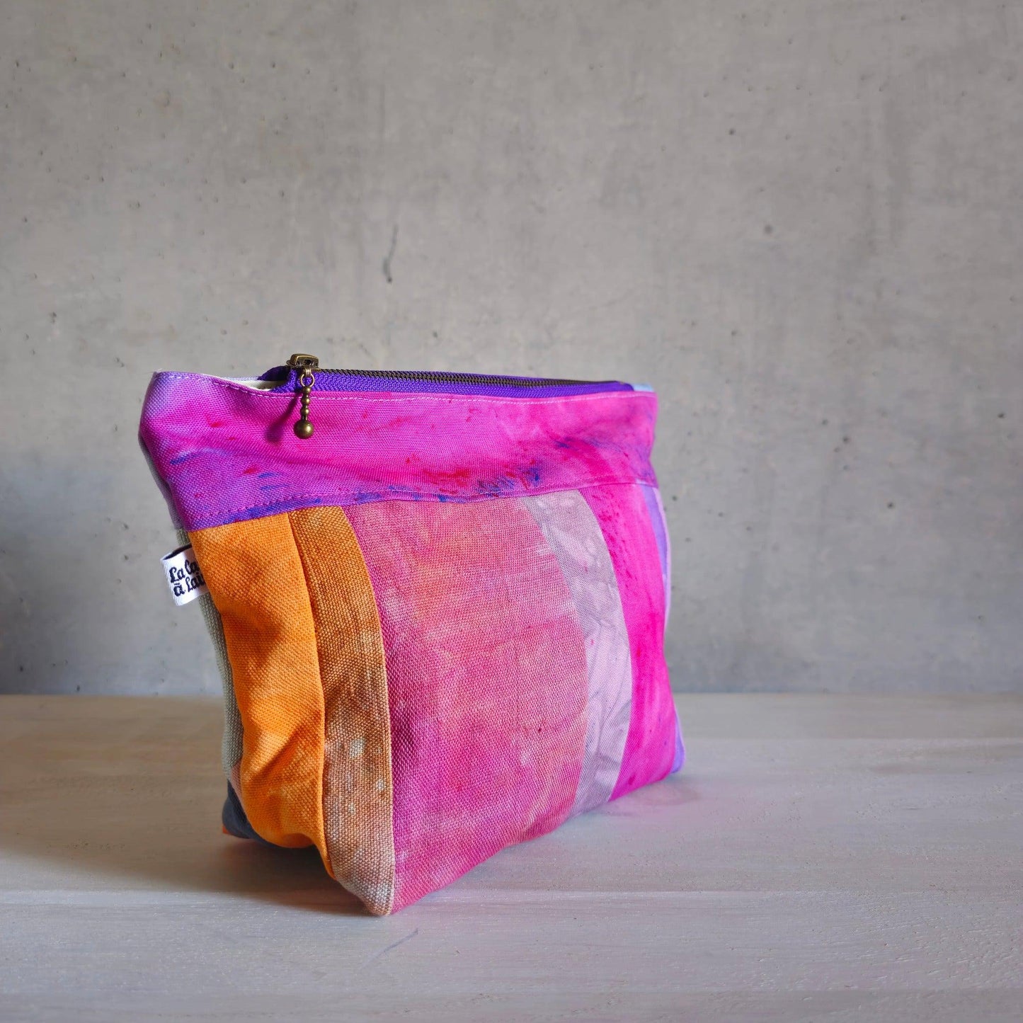 Patchwork Pouch Dama - Pink & Multicolour-La Cave à Laine