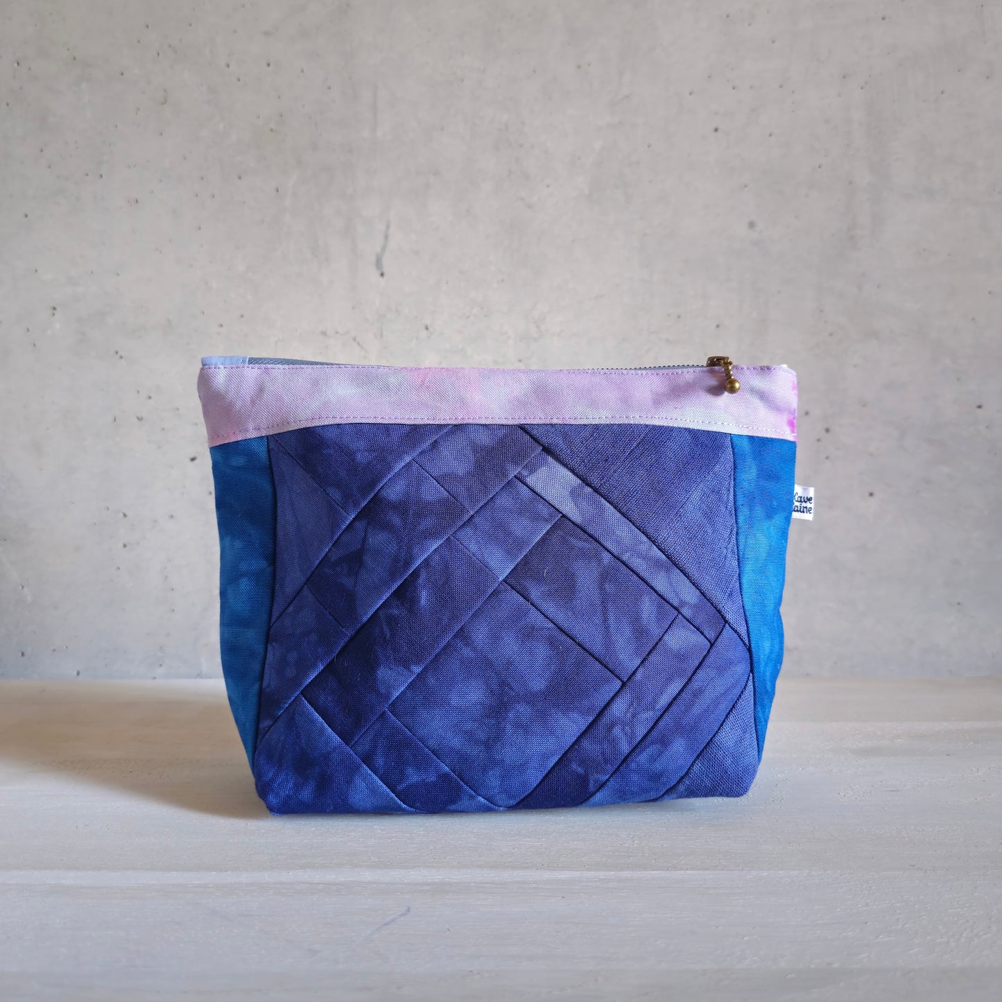 Patchwork Pouch Dama - Night Blue-La Cave à Laine