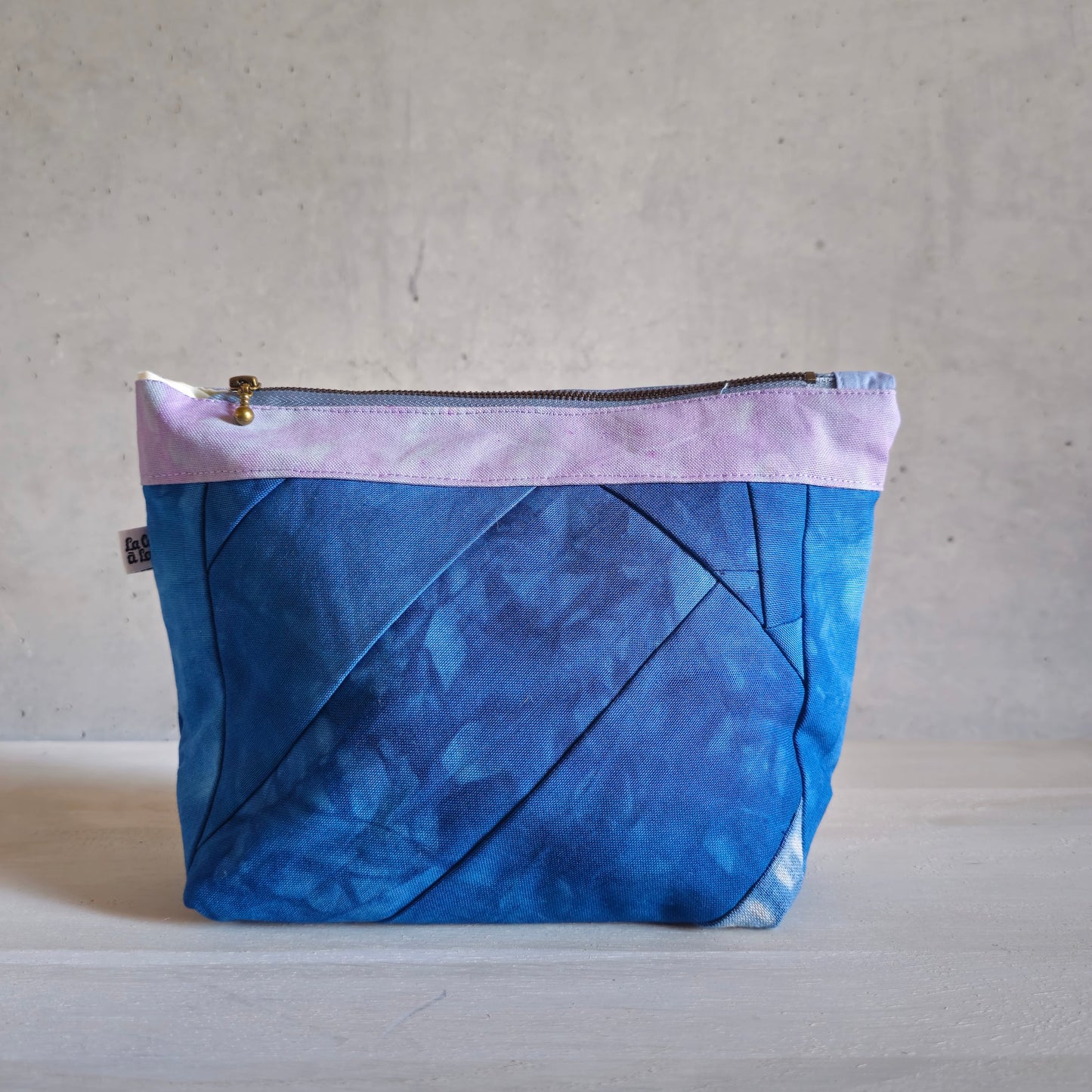 Patchwork Pouch Dama - Night Blue-La Cave à Laine