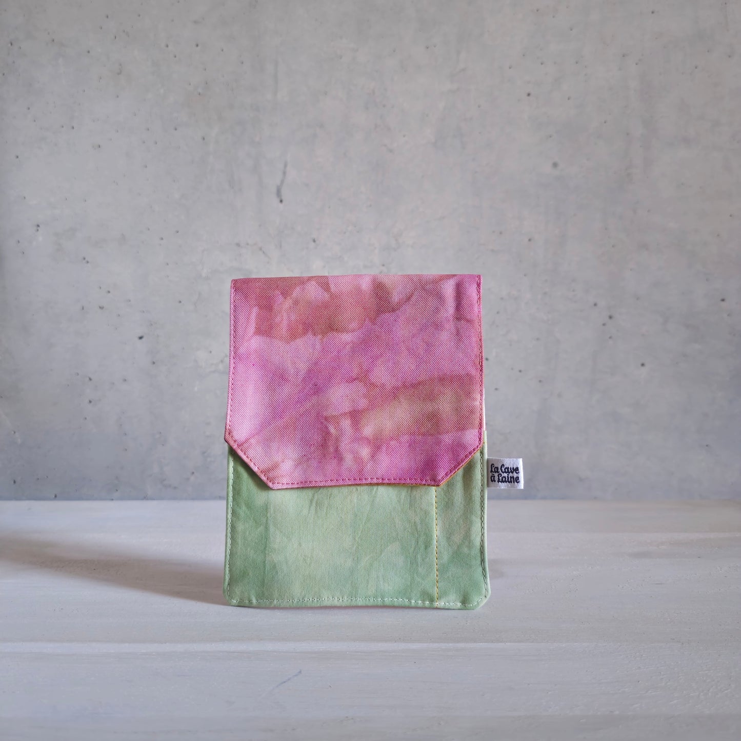 Travel Pouch - Pink & Light Green-La Cave à Laine