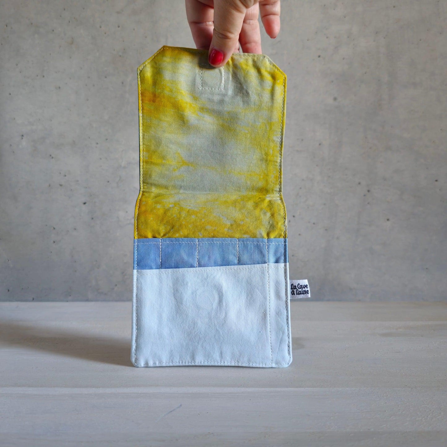 Travel Pouch - Blue & Yellow & Sky Blue-La Cave à Laine