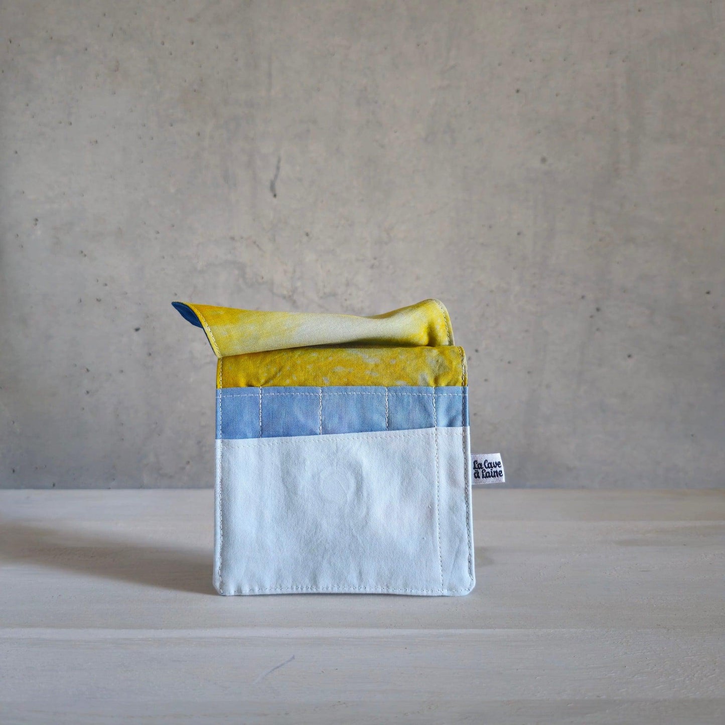 Travel Pouch - Blue & Yellow & Sky Blue-La Cave à Laine