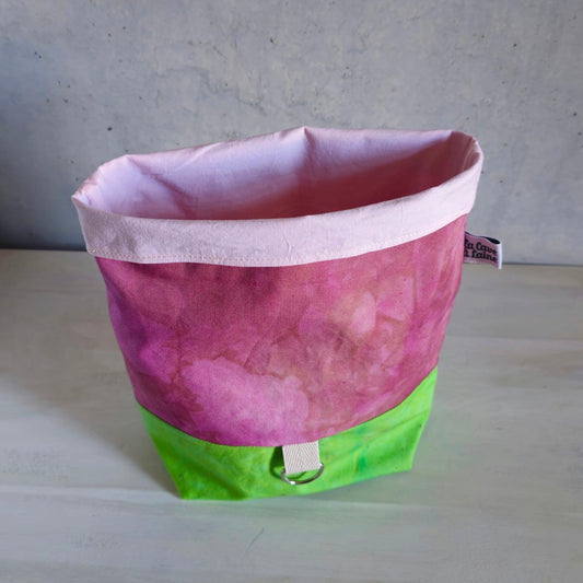 Cannolo Handbag Medium- Hand-dyed, Pink & Lime Green-La Cave à Laine