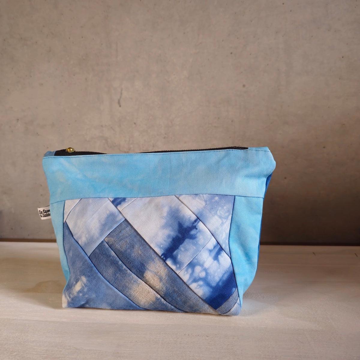 Patchwork Pouch Dama - Ocean Blue-La Cave à Laine