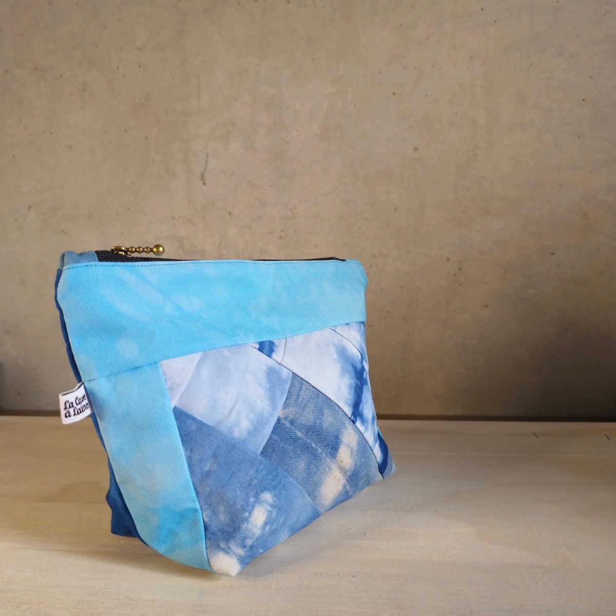 Patchwork Pouch Dama - Ocean Blue-La Cave à Laine