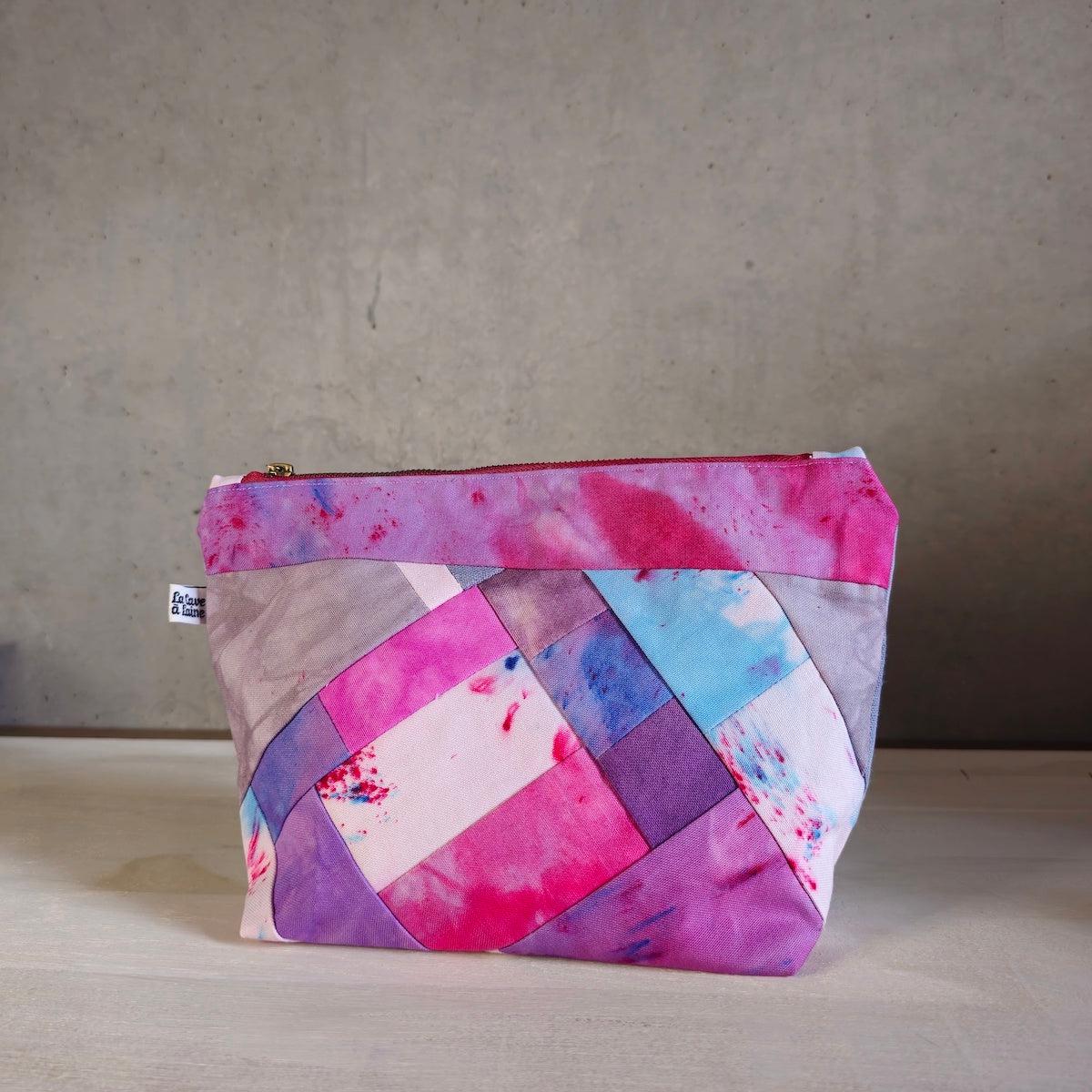 Patchwork Pouch Dama - Fucsia-La Cave à Laine