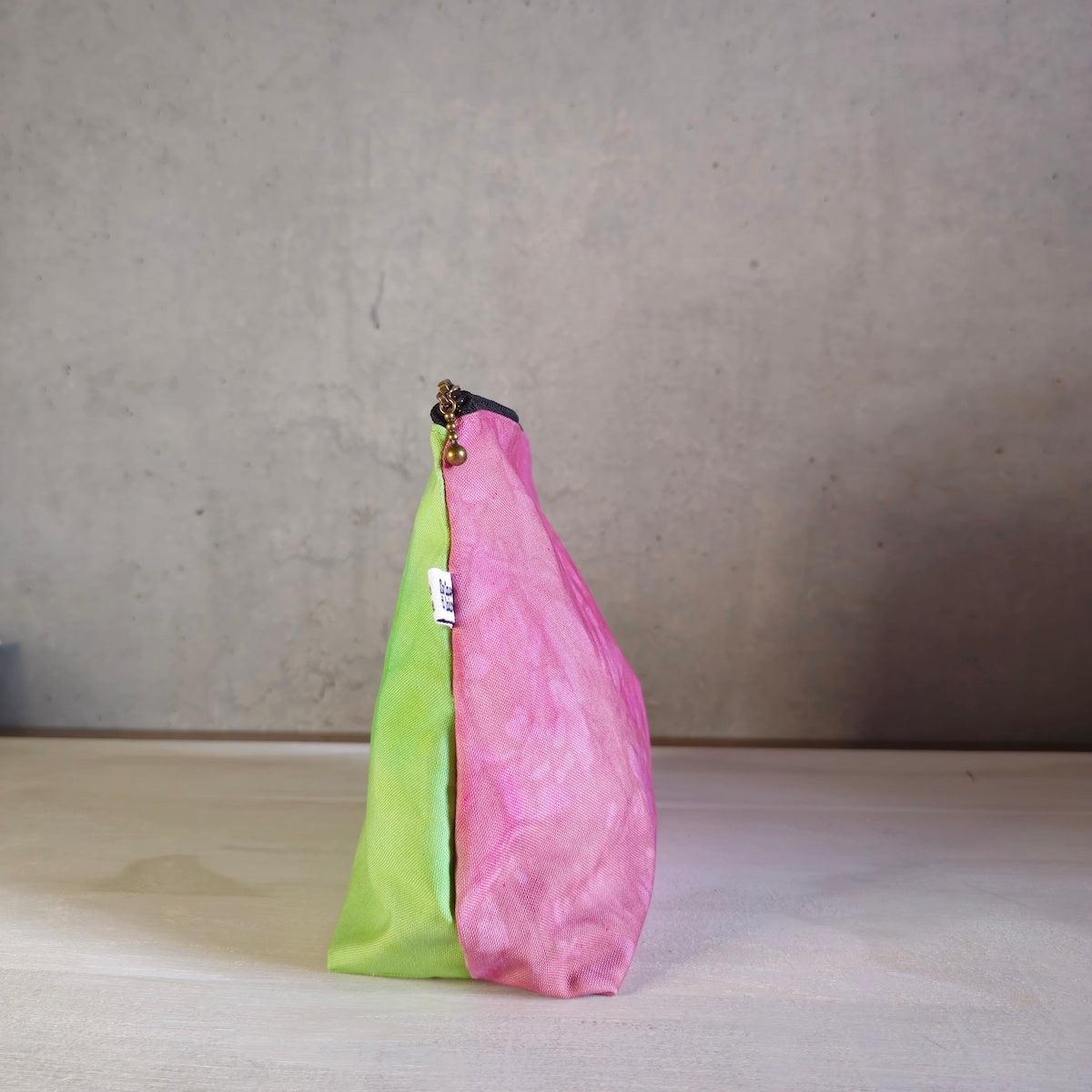 Zip Bag S - Pink & Green-La Cave à Laine