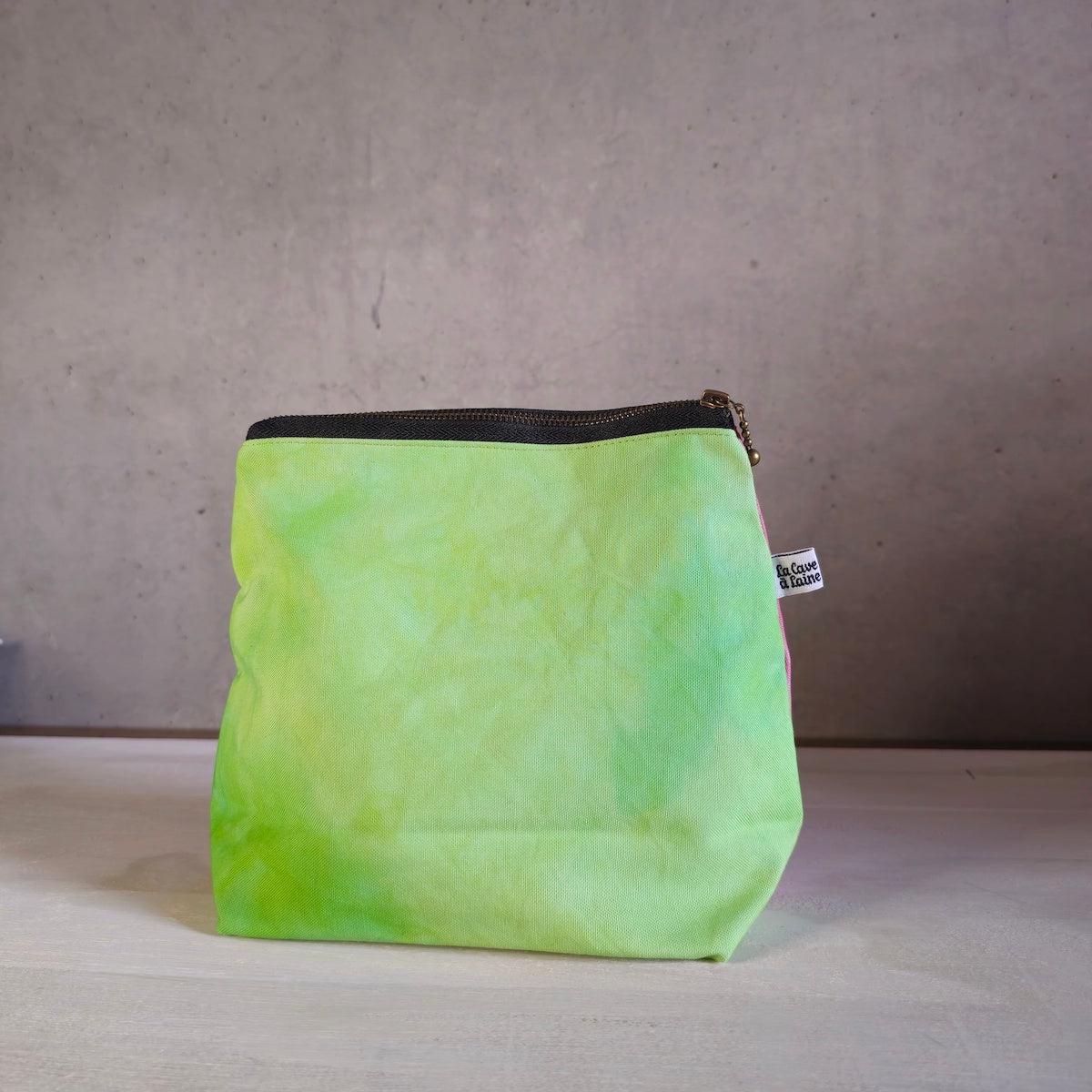 Zip Bag S - Pink & Green-La Cave à Laine