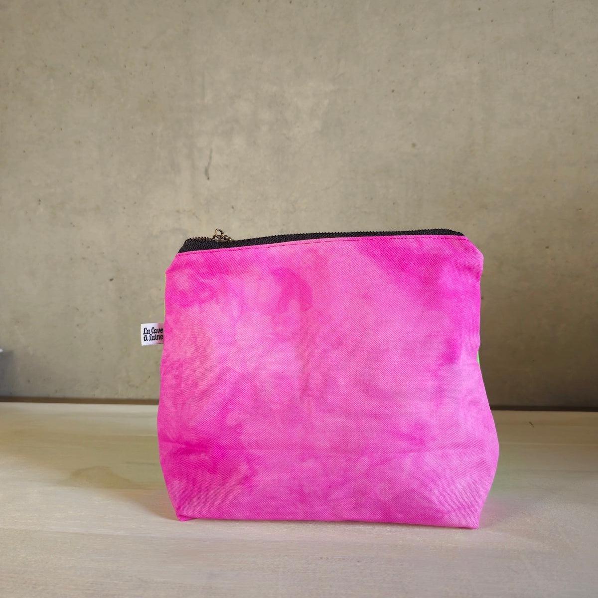 Zip Bag S - Fuchsia & Green-La Cave à Laine