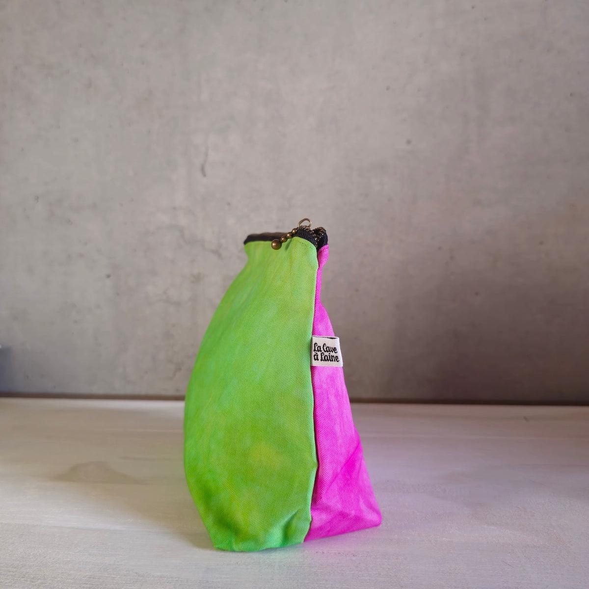 Zip Bag S - Fuchsia & Green-La Cave à Laine