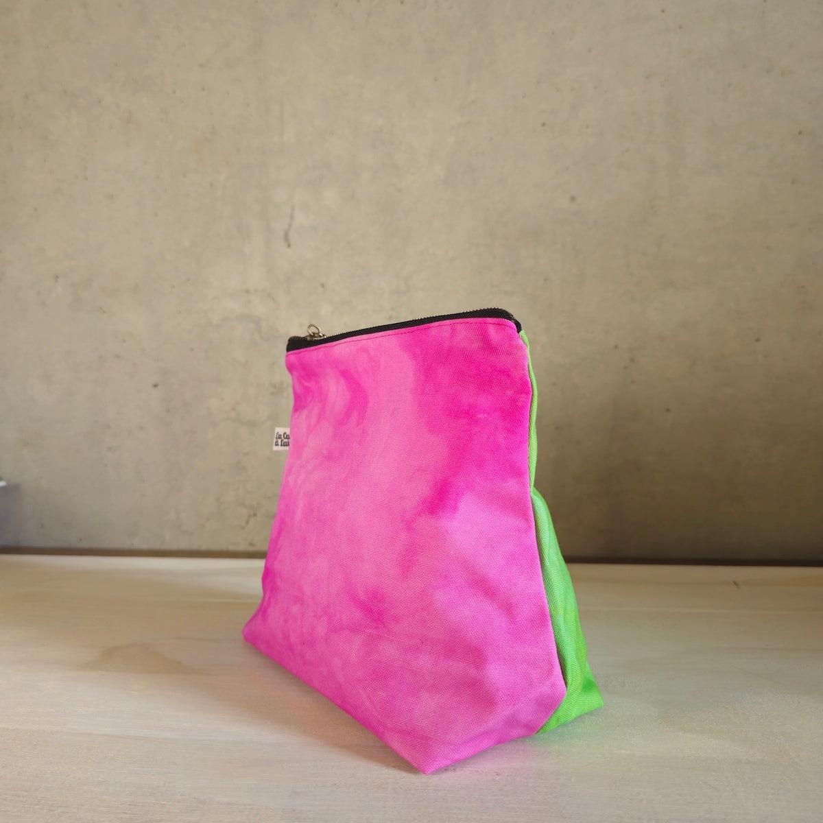 Zip Bag S - Fuchsia & Green-La Cave à Laine